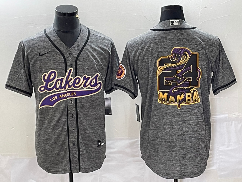 Men Los Angeles Lakers #24 Bryant grey 2024 NBA Jersey20241120->los angeles lakers->NBA Jersey
